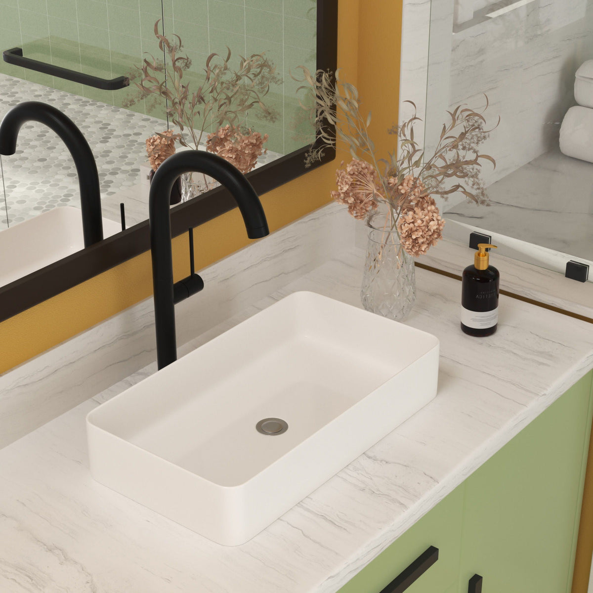 Modern Ceramic Rectangular Bathroom Vessel Sink With European Design, photo 13 of 14