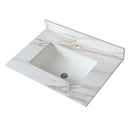 Elegant Vanity Top With Undermount Sink And Backsplash, Sintered Stone by HouseOfZazla
