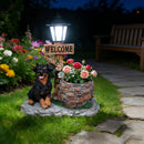 Puppy Dog Solar Planter Outdoor Statue