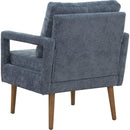 Mid-Century Armchair, Accent Chair with Chenille Armrest & Soft Cushion for Living Room, Bedroom, Home Office, Study, Dark Grayish Blue