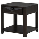 Marcelo Wood End Table with Drawer and Shelf Coffee