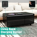 Modern Smart Coffee Table With Built-In Fridge - tooth Speaker, Wireless Charging, Touch Control Panel, USB Interface, Outlet Protection, Atmosphere Light by HouseOfZazla