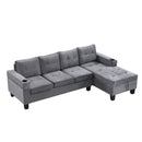 Modern Sectional Sofa Set With L Shape Chaise Lounge And Storage by HouseOfZazla