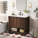 Modern Bathroom Vanity With Rectangle Ceramic Sink, Soft Closing Doors by HouseOfZazla