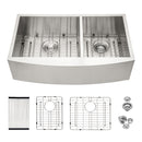 Farmhouse Sink With Double Bowl, 60 / 40