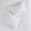 4 Piece Reversible Ruffle Quilt Set with Throw Pillow White King/Cal King