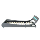 Queen Size Upholstered Platform Bed Frame with LED Lighting