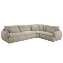 Jonina - Sectional Sofa With 4 Pillows - Beige Chenille by Unique Piece Furniture