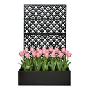Rhombus Black Metal Planter Raised Garden Bed with Trellis by HouseOfZazla