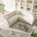 L-Shaped Couch With Pull-Out Bed, Oversize Convertible Sleeper Sofa With Side Pocket & USB Port