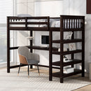Loft Bed With Storage Shelves And Under Bed Desk by Unique Piece Furniture
