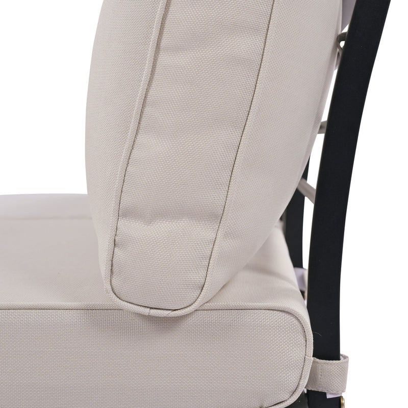 6-Piece Outdoor Sectional Sofa Set with Round Nesting Coffee Tables and Seating Sofa with Cushions for Patio, Porch and Garden (Beige)