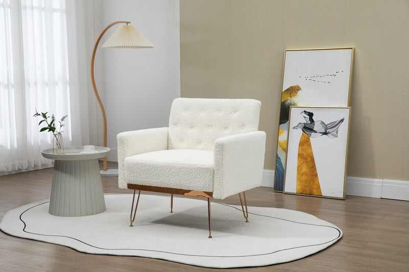 Accent Chair, leisure single sofa with Rose Golden feet