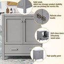 Bathroom Vanity With Single Sink, Combo Cabinet Undermount Sink, Bathroom Storage Cabinet With Two Doors And A Drawer, Soft Closing, Multifunctional Storage, Solid Wood Frame by HouseOfZazla
