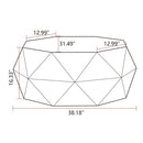 38"Three-dimensional Embossed Pattern Design American Retro Style Coffee Table,Black Tabletop