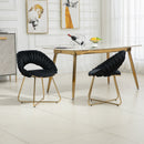 Accent Chairs Set of 2, Velvet Side Chairs with Gold Legs, Mid-Century Upholstered Dining Chairs for Living Room, Kitchen, Bedroom, Beauty Room