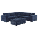 Azure - 6 Piece Upholstered Modular Sectional Sofa - Blue by HouseOfZazla