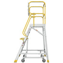 5 Step 375lbs Aluminum Rolling Platform Ladder