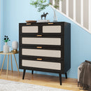 5 Drawer Cabinet, Accent Storage Cabinet, Suitable for Living Room, Bedroom, Dining Room, Study