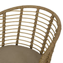Randy Modern Wicker Chair with Water Resistant Cushions - Brown / Beige by HouseOfZazla