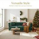 FX-P82-GR3 82.67" Modern Velvet 3-Seater Chesterfield Sofa with 2 Pillows by HouseOfZazla
