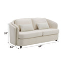 Mariko - Linen Loveseat With 2 Toss Pillows - Beige by HouseOfZazla