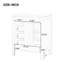 30" Bathroom Vanity without Sink, Cabinet Base Only, Bathroom Cabinet with Drawers, Solid Frame and MDF Board, Green