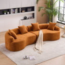4 Seater Sofa With Fabric, 30D, 60 Hardness Full Sponge, 4 Pillow For Living Room, Home Furniture Sleeper Sectional Sofa For Apartment by HouseOfZazla
