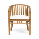 Outdoor Wooden Dining Chairs With Cushions (Set of 2)