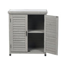 Potting Bench With Storage Cabinet And Metal Table Top For Outdoor by Unique Piece Furniture