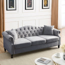 3-seater + 3-seater Combination sofa.Grey Velvet W834S00064