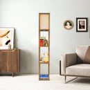Pinnacle - Shelf Floor Lamp For Bedroom / Living Room, Long Shade - Natural Wood / White by HouseOfZazla