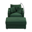 Modern Style Loveseat Sofa Sectional Sofa Couch With Storage Space, A Movable Ottoman, Two USB Ports, Two Cup Holders, A Phone Holder For Living Room by HouseOfZazla