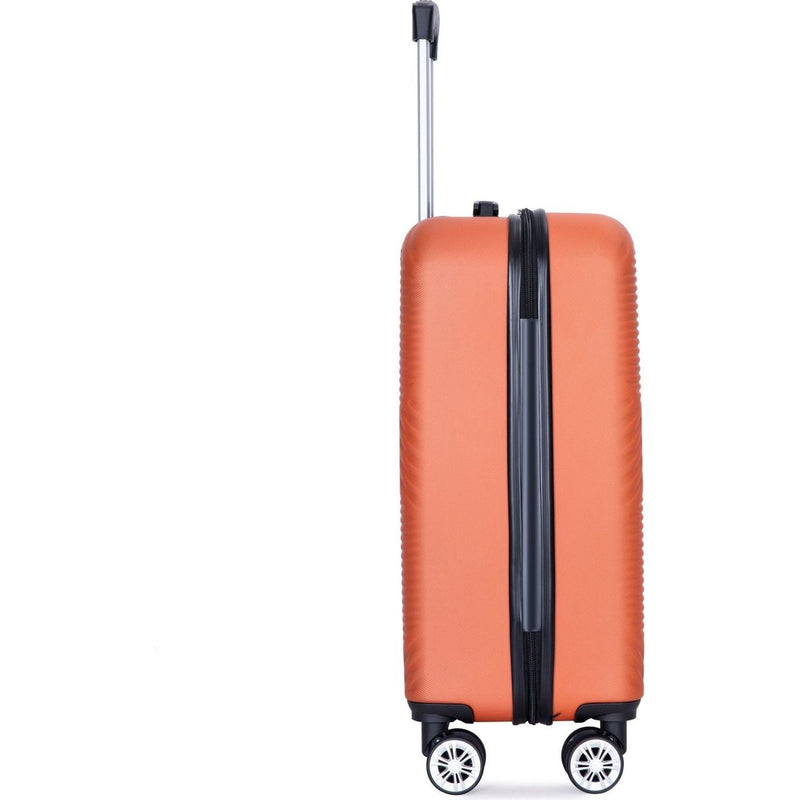 2Piece Luggage Sets ABS Lightweight Suitcase, Spinner Wheels, (20/14) DARK ORANGE