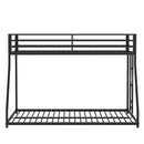 Adam Sturdy Twin over Full Metal Bunk Black for Kids and Adult, Low Profile and Easy Climbing with Stable Ladder