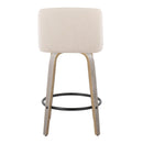 Toriano - Contemporary Fixed Height Counter Stool With Swivel & Round Footrest (Set of 2)