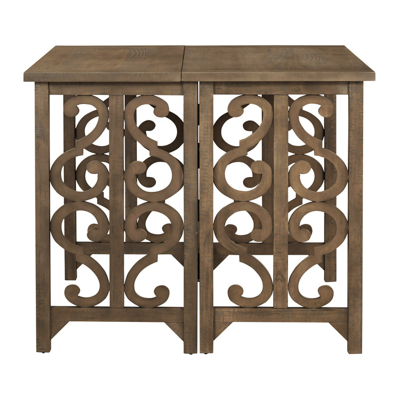 3-Piece Retro Dining Set Solid Wood Counter Height Pub Set Foldable Table with 2 Saddle Stools for Kitchen, Small Space (Distressed Brown)