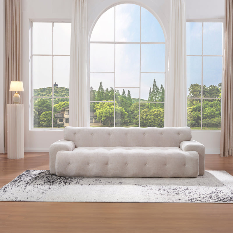 88 in. Cloud 3 Seater Chenille Sofa with Button Tufted Upholstered Couch, photo 4 of 6
