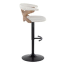 Gardenia - Contemporary Adjustable Barstool & Swivel With Rounded T Footrest (Set of 2) by HouseOfZazla