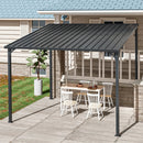 Outdoor Pergola 8' x 10' Metal Inclined Roof Pergolas Waterproof Wall-mounted iron sheet shed Gazebo for Patio,Garden,Yard by Montret