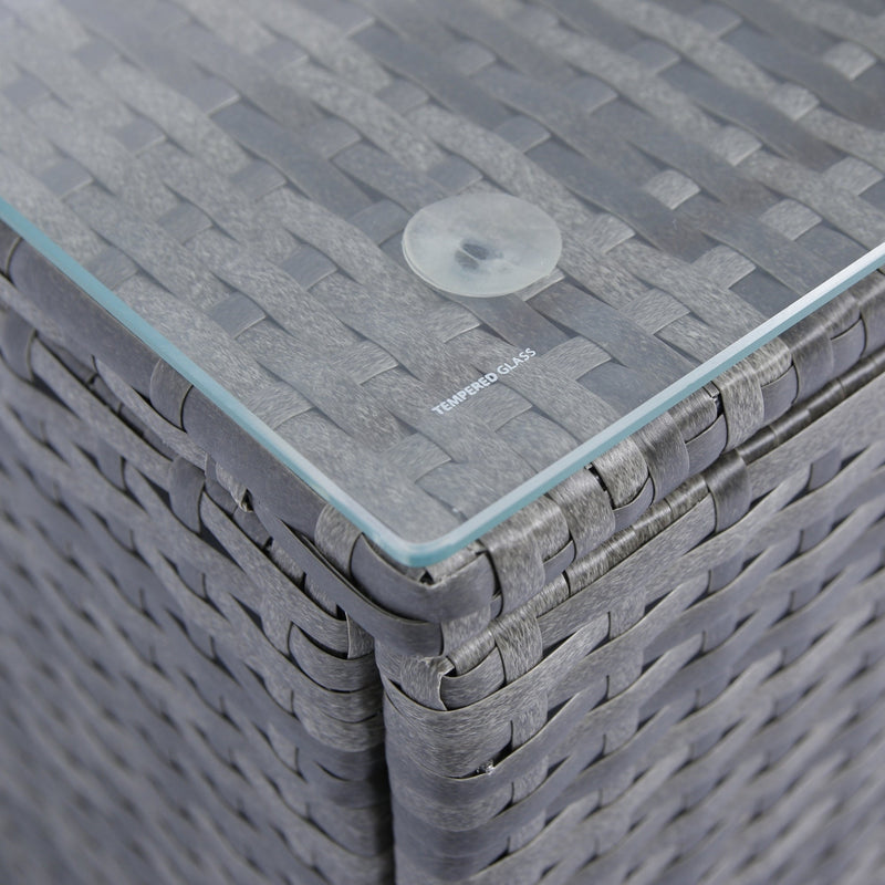 5 Pieces PE Rattan sectional Outdoor Furniture Cushioned U Sofa set with 2 Pillow Grey wicker + Black Cushion