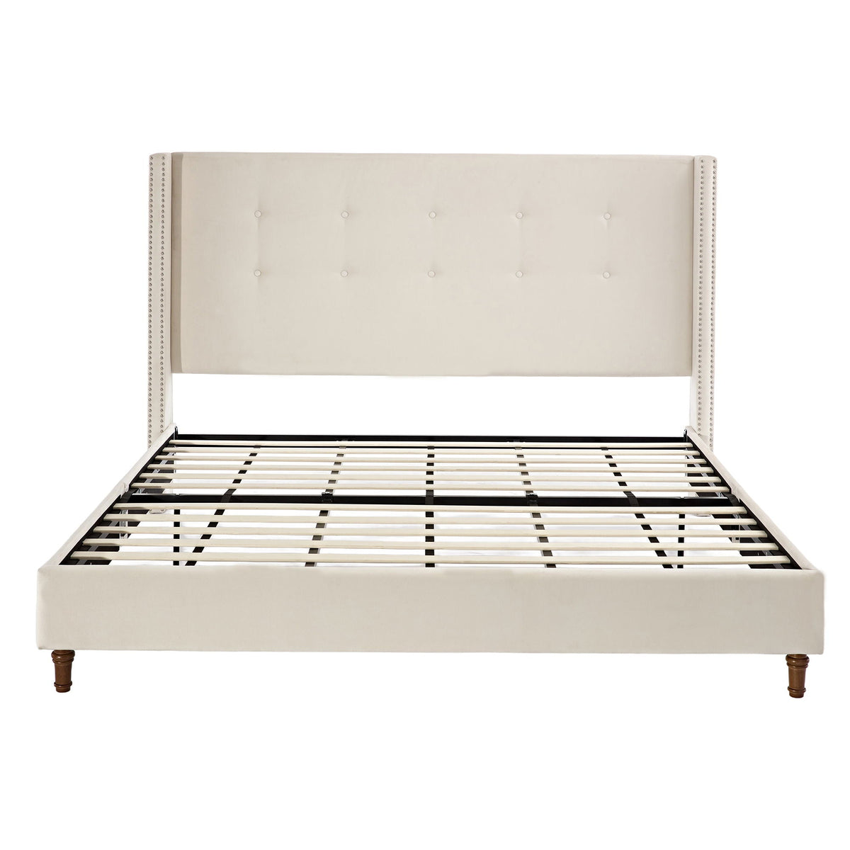 Peyton - Upholstered Bed With 54" High Headboard, Traditional Hand Buttoned Tufting, photo 3 of 40