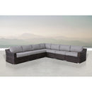 Contemporary Outdoor Rattan Wicker Sectional Seating Group With Cushions by HouseOfZazla