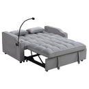 Modern Loveseat Futon Sofa With Pullout Bed, Adjustable Reclining Backrest, Toss Pillows by HouseOfZazla