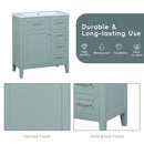 30" Bathroom Vanity with Sink Combo, Green Bathroom Cabinet with Drawers, Solid Frame and MDF Board