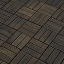 Acacia Wood Interlocking Deck Tiles Checker Pattern For Outdoor Flooring