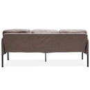 Modern L Shaped 3 Seater Sofa With Ottoman, Upholstered Couch For Small Spaces