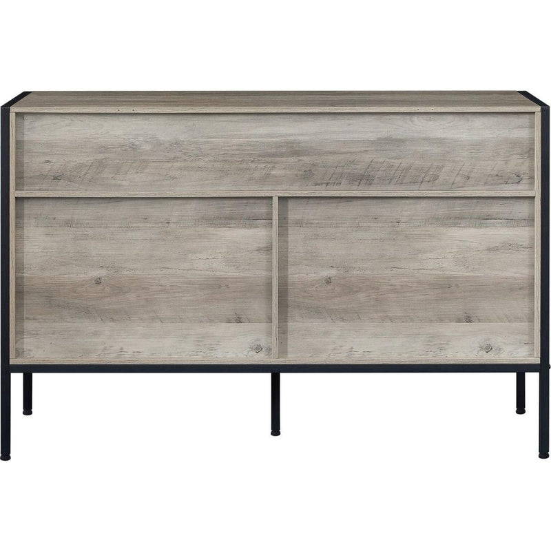 Wood Dresser with 7 Drawers, Wooden Storage Closet for Bedroom, Solid Clothes Cabinet with Sturdy Steel Frame, 48.58"Wx15.75"Dx31.22"H, 48 inch, Rustic Grey