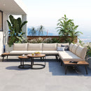 Modern Outdoor Sectional Sofa Set With Nesting Coffee Tables by HouseOfZazla