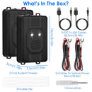 2 Pack Under Hood Ultrasonic Rodent Repeller Rodent Control Deterrent Chaser Blocker for Vehicle Indoor with Strobe Light 3 Power Supplies